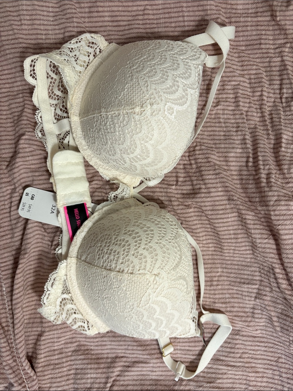 La Senza Double Push-Up Bra in Ivory 32A NWT